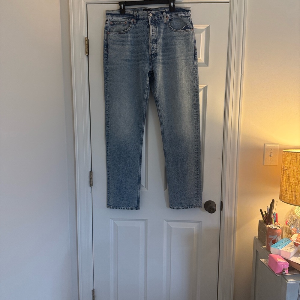 NWT Alex Mill Sz 35 AM original 5 pocket men’s denim in vintage light indigo - Picture 8 of 9